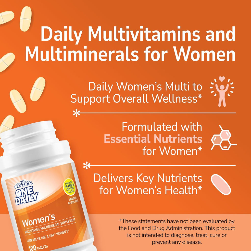 21st Century One Daily Tabletas para mujeres, 100 comprimidos