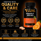 LUAL Vitamina C 500 mg Comprimidos Masticables Sabor Tropical, 200 Unidades