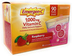 Emergen-C Complemento Alimenticio con 1.000 mg de Vitamina C, Sabor Frambuesa, 90 Sobres