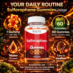 Sulforaphane Glucosinolate Supplement 100mg – Gominolas de Extracto de Semilla de Brócoli, Apoyo Antioxidante, Bienestar General, Energía, Apoyo Inmunitario, No Transgénico, Sin Gluten, para Hombres y Mujeres, 60 Gominolas