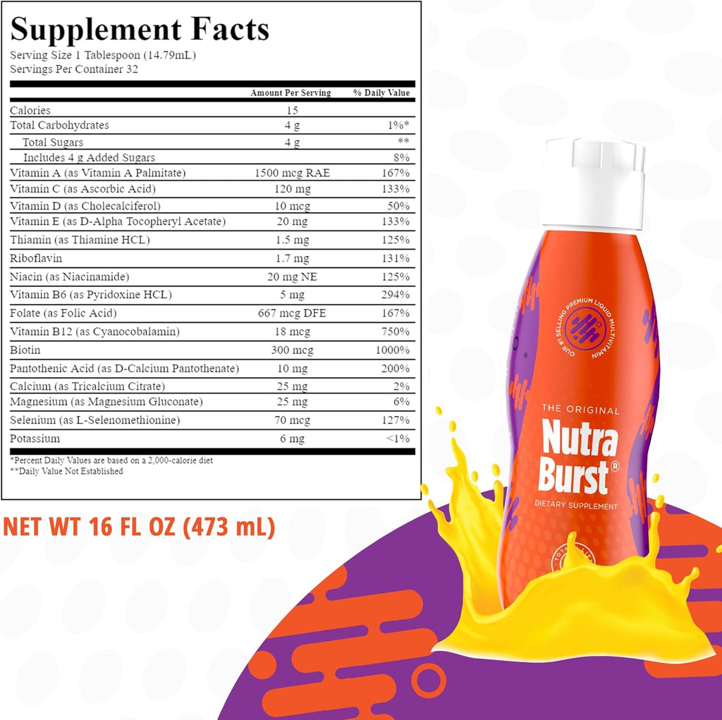 Total Life Changes NutraBurst - Multivitamínico Líquido, Apoyo Nutricional Diario, 473 ml
