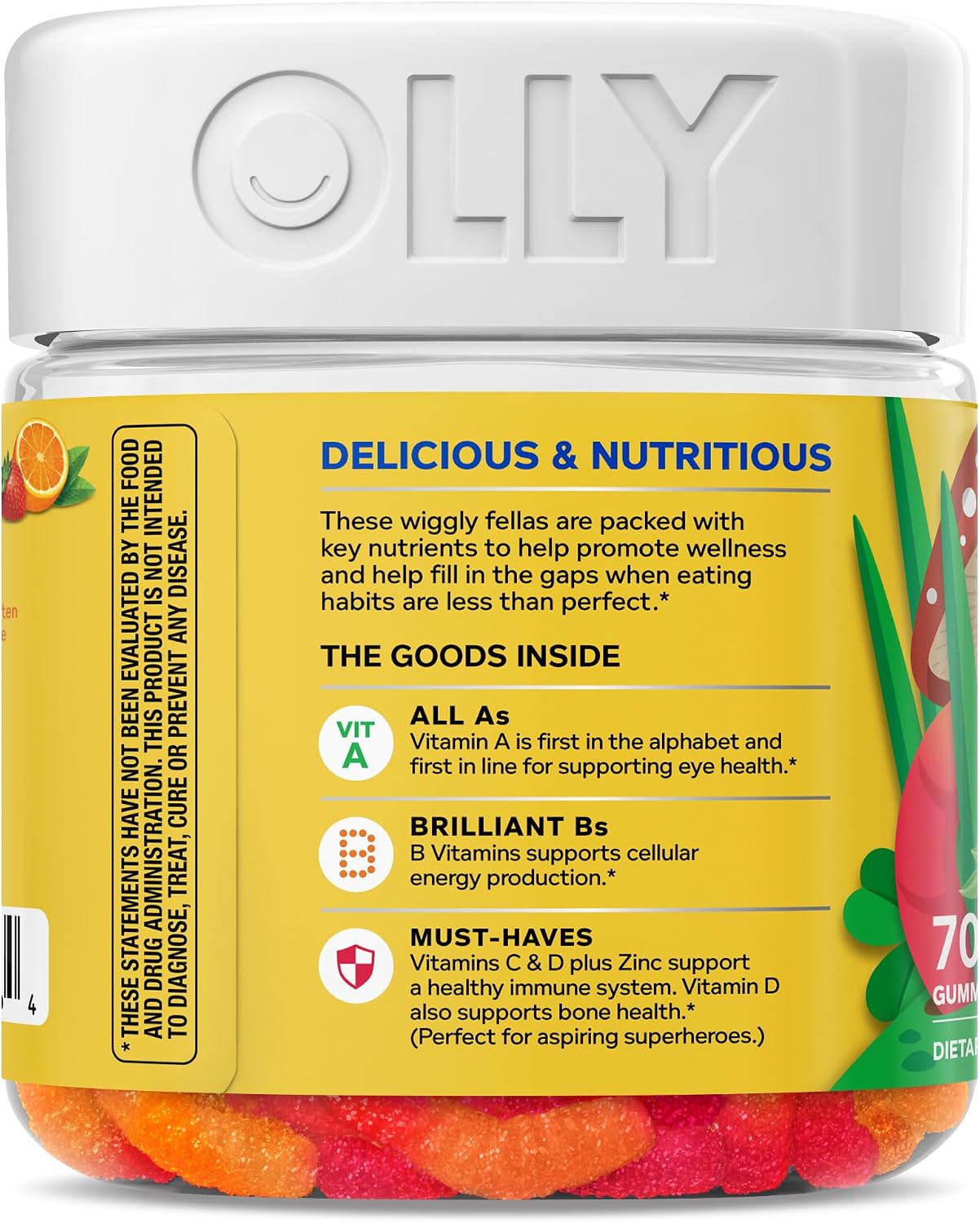 OLLY Kids Multivitamin Gummy - Gomitas multivitamínicas para niños, 70 unidades