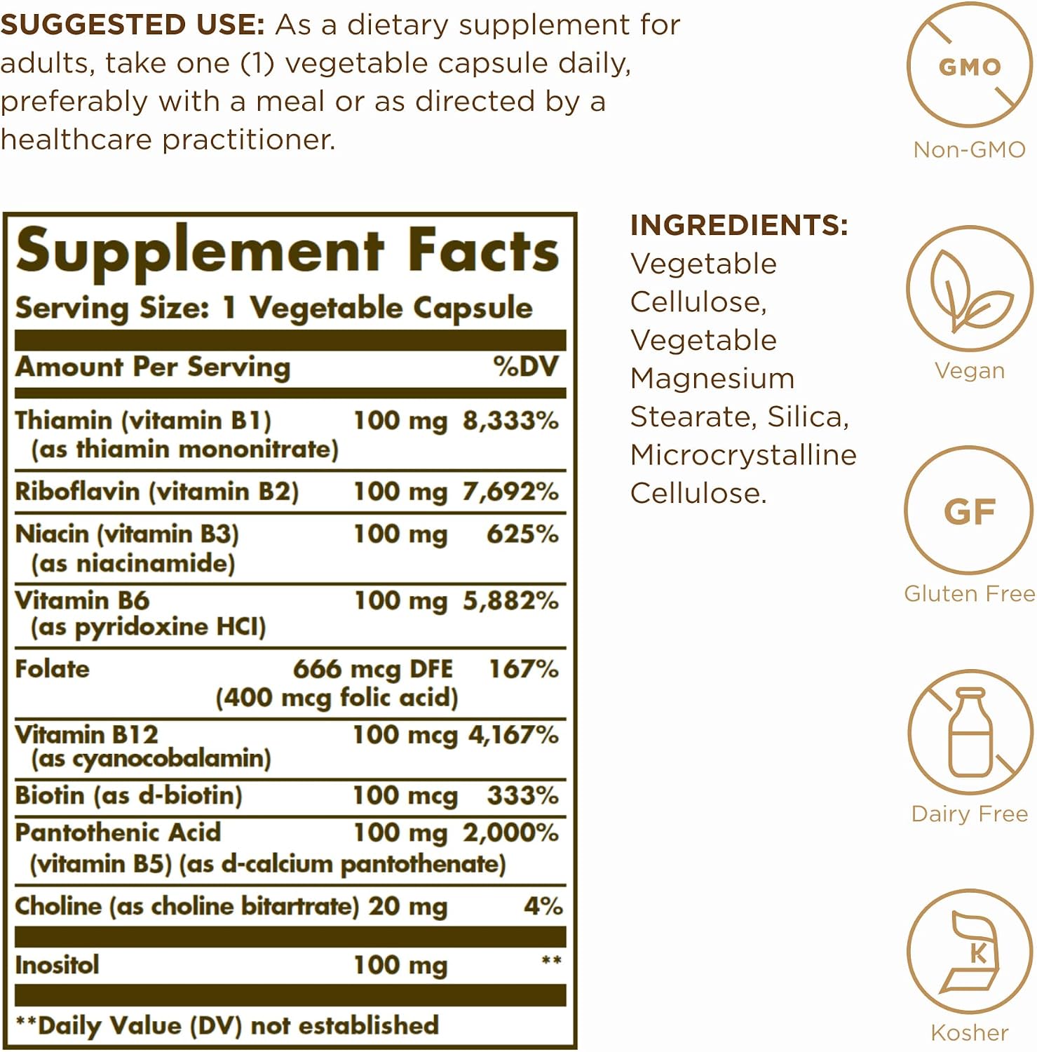 Solgar B-Complex "100" - 50 Cápsulas Vegetales