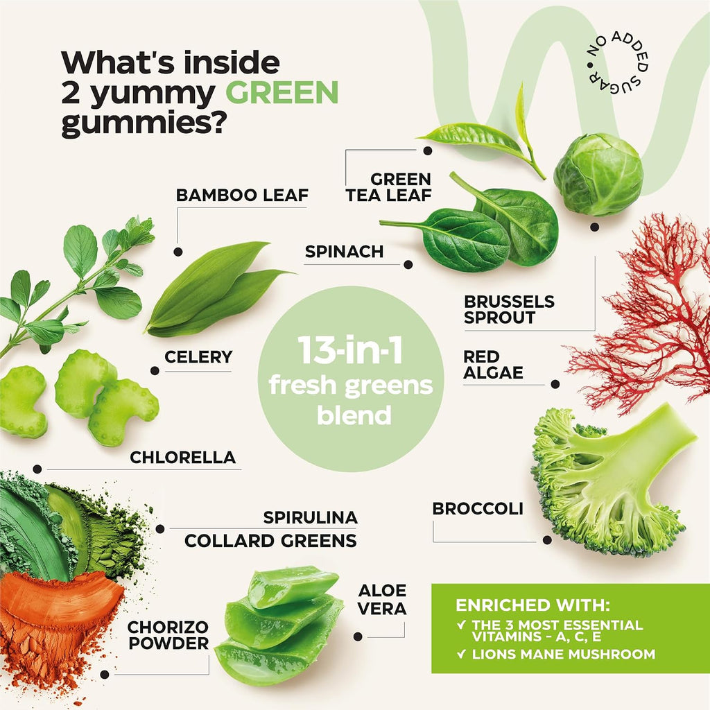 Wellneum Super Greens + Super Fruits Gummies - 120 Gominolas