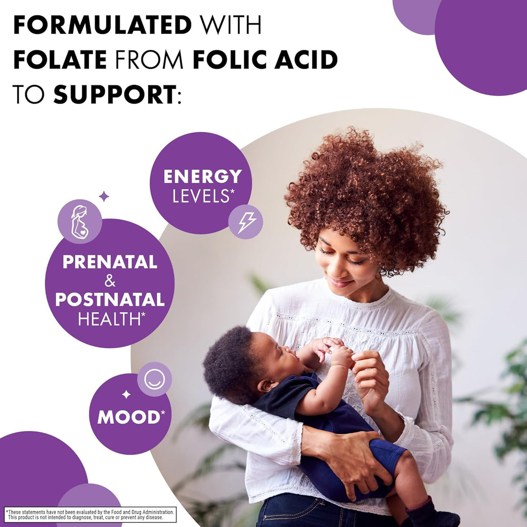 Bluebonnet Nutrition Folic Acid 400 mcg, Prenatal and Postnatal Health, Non-GMO, Vegan, Kosher Certified, Gluten-Free, Soy-Free, Dairy-Free, 90 Vegetable Capsules