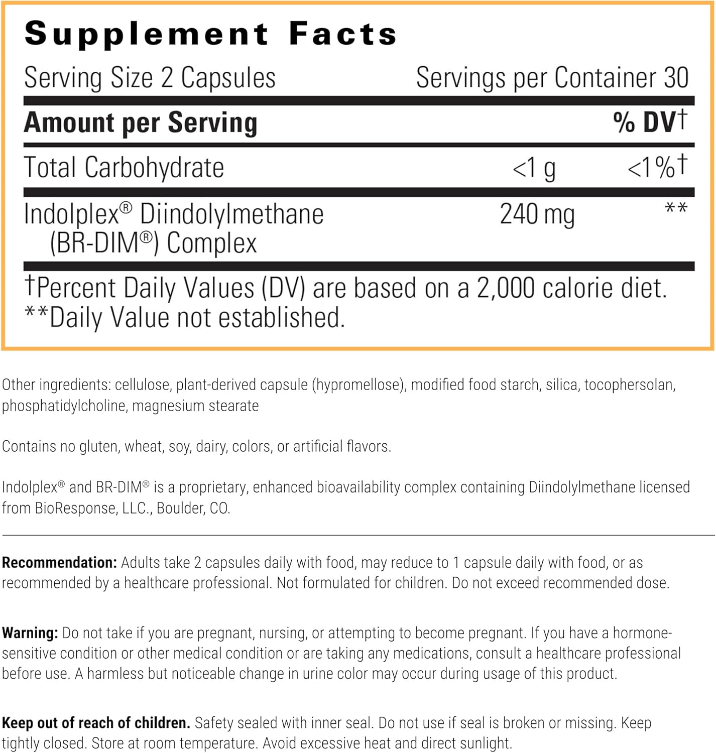Integrative Therapeutics Indolplex – DIM Biodisponible 240 mg para el Equilibrio Hormonal – 60 Cápsulas