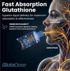 GlutaDose Suplemento Líquido de Glutatión con Acerola y Zinc, Sabor Limón-Arándano, 30 Viales