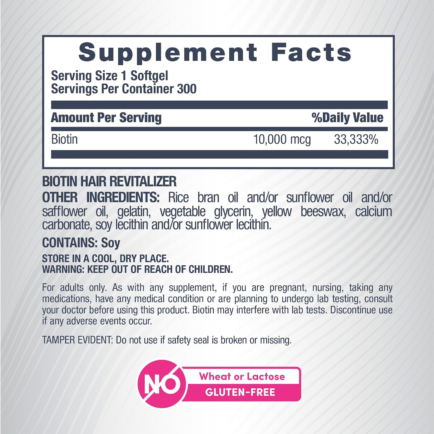 NeoCell Biotin Hair Revitalizer 10000 mcg | 300 Cápsulas blandas | Fórmula nutritiva diaria | Para mujeres y hombres | Complemento para cabello, piel y uñas