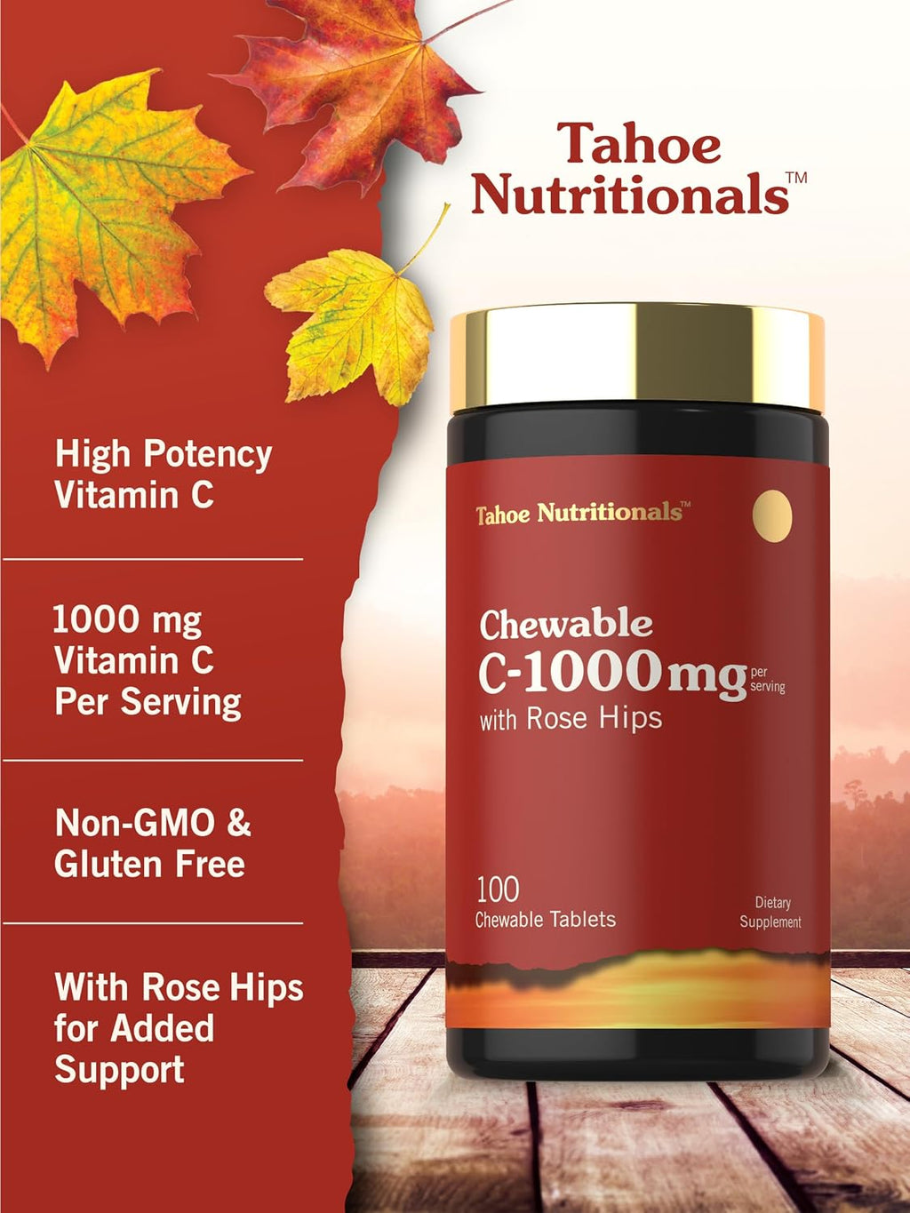 Carlyle Vitamina C Masticable 1000 mg - 100 Comprimidos - Sabor Naranja Natural - Vegetariano, No Transgénico y Sin Gluten