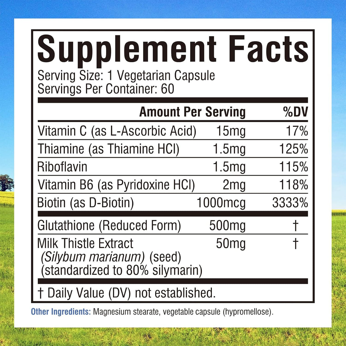 Innate Vitality Glutatión 500mg con Cardo Mariano, Vitamina C y Complejo B - 60 Cápsulas – Image 2