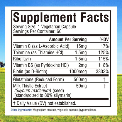 Innate Vitality Glutatión 500mg con Cardo Mariano, Vitamina C y Complejo B - 60 Cápsulas – Image 2