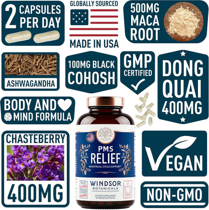 Suplemento para el Síndrome Premenstrual con – Apoyo al estado de ánimo: La combinación de ashwagandha y maca – Image 2