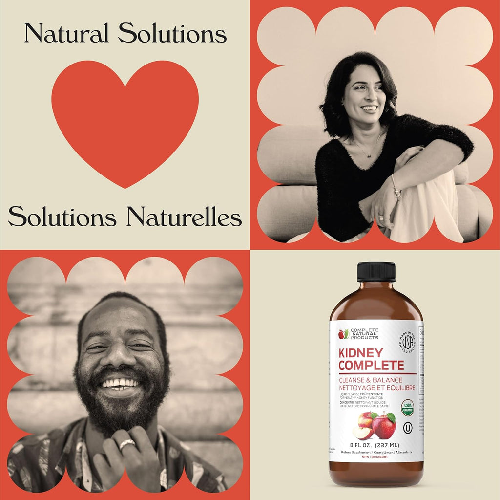 Complete Natural Products Kidney Complete - Líquido Orgánico de 240 ml con Vinagre de Manzana, Limón y Chanca Piedra
