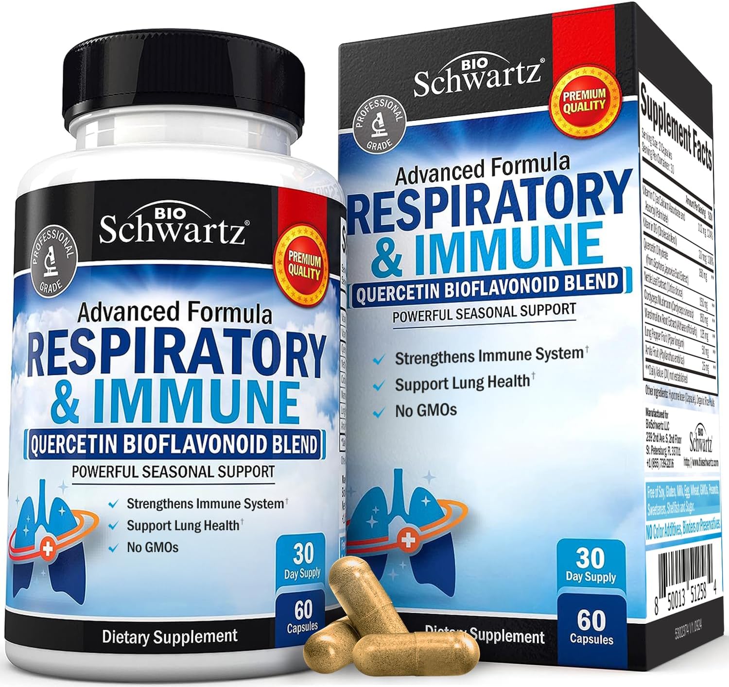 BioSchwartz Lung Detox Apoyo Respiratorio e Inmunológico, 60 Cápsulas