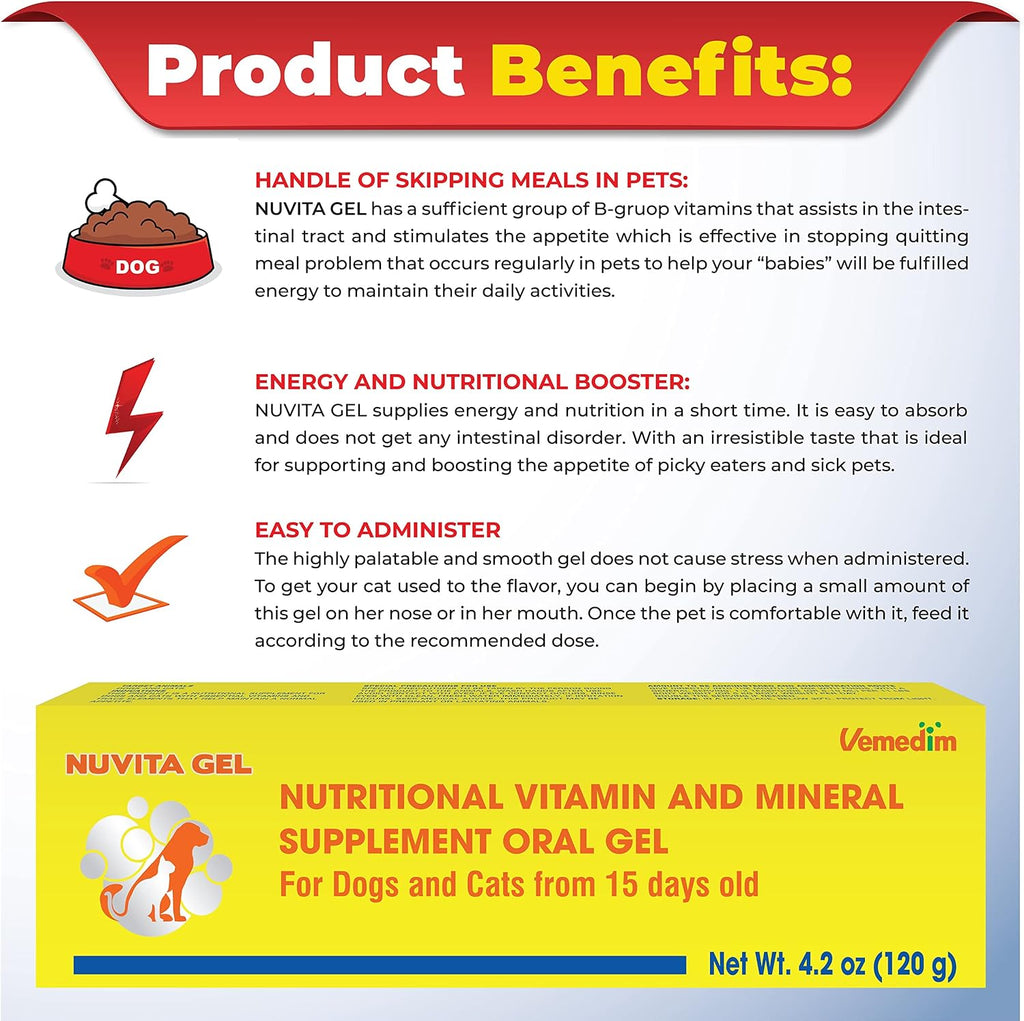 VEMEDIM Gel Multivitamínico Premium para Perros y Gatos - 120 g