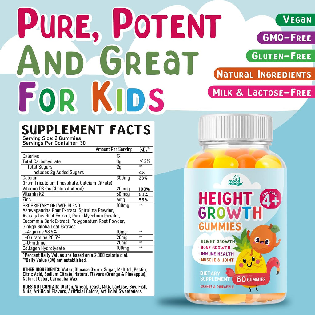 Mood Mingle Gominolas de Crecimiento para Niños y Adolescentes - Suplemento Multivitamínico