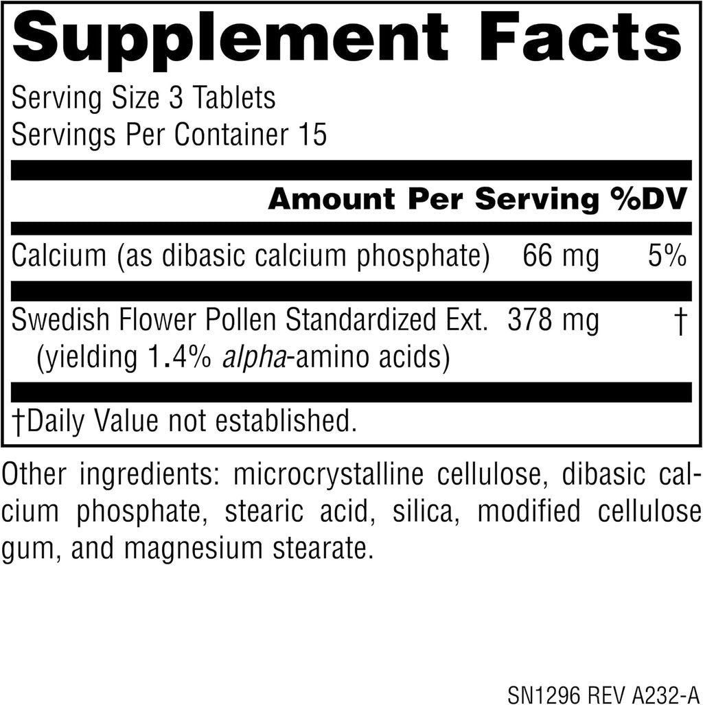 Source Naturals Extracto de Polen de Flores Suecas - 45 Comprimidos