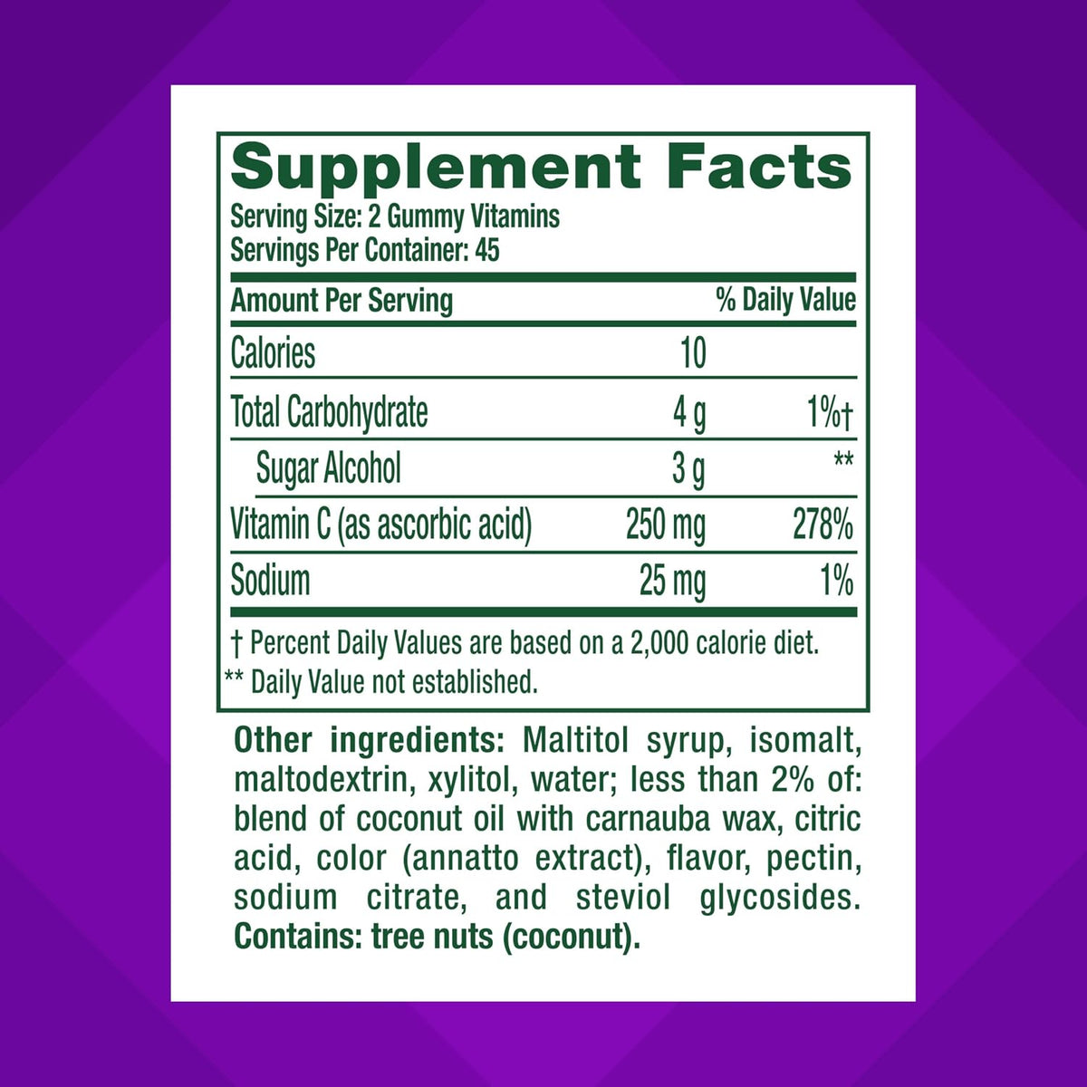 Vitafusion Sugar Free Power C Gominolas de – Contribuye a la formación normal de colágeno para el funcionamiento – Image 3