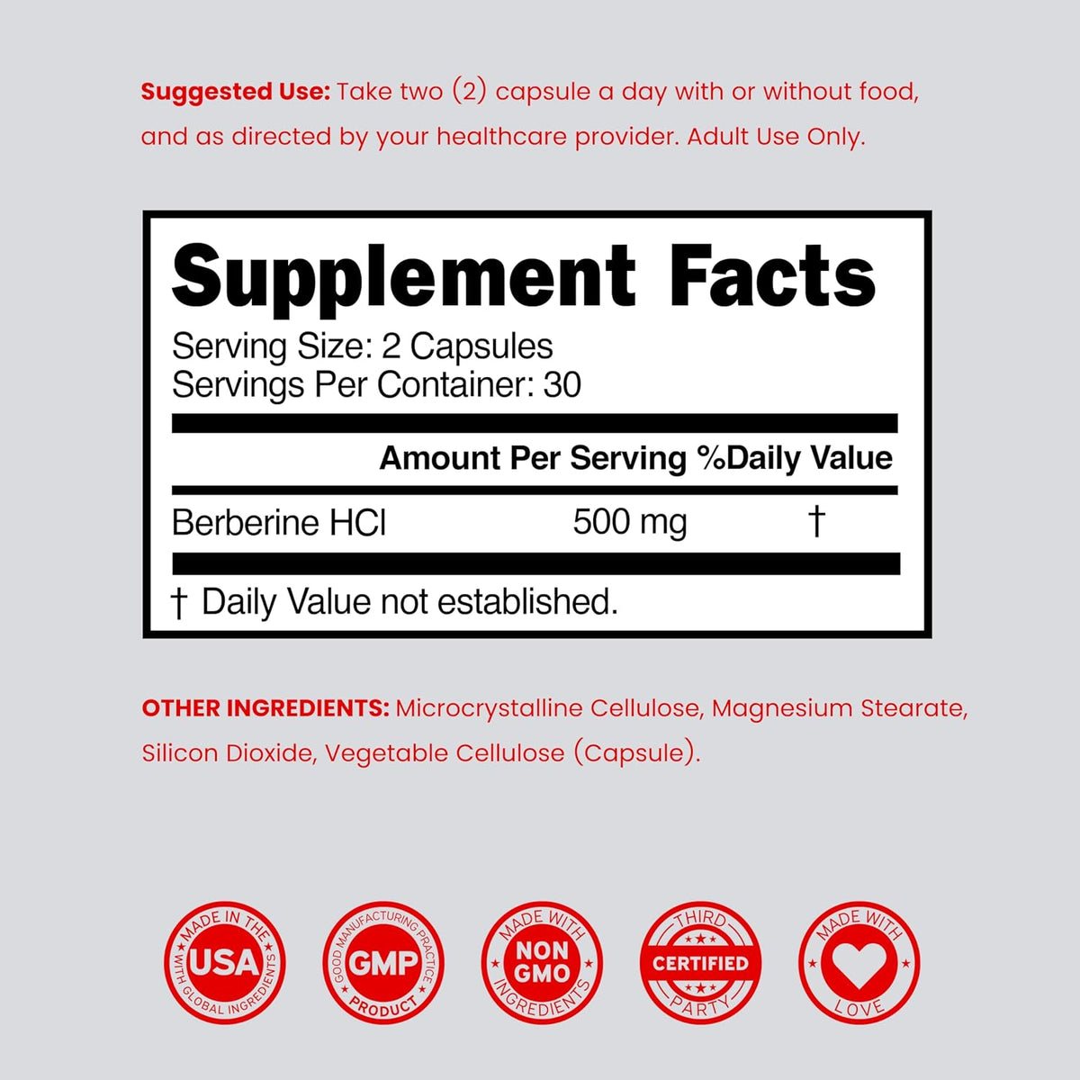 Suplemento de Berberina 500mg por Dosis (60 Cápsulas) - Berberina HCL para la Salud Digestiva – Image 6