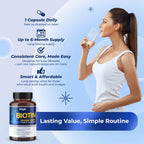 Biotina con Colágeno, Keratina, Cola de Caballo y Saw Palmetto - Cabello, Piel y Uñas Saludables (180 días, 1 envase)