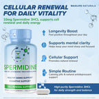 MAXLIFE NATURALS Spermidina 10mg con Trihidrocloruro 3HCL - 120 Cápsulas