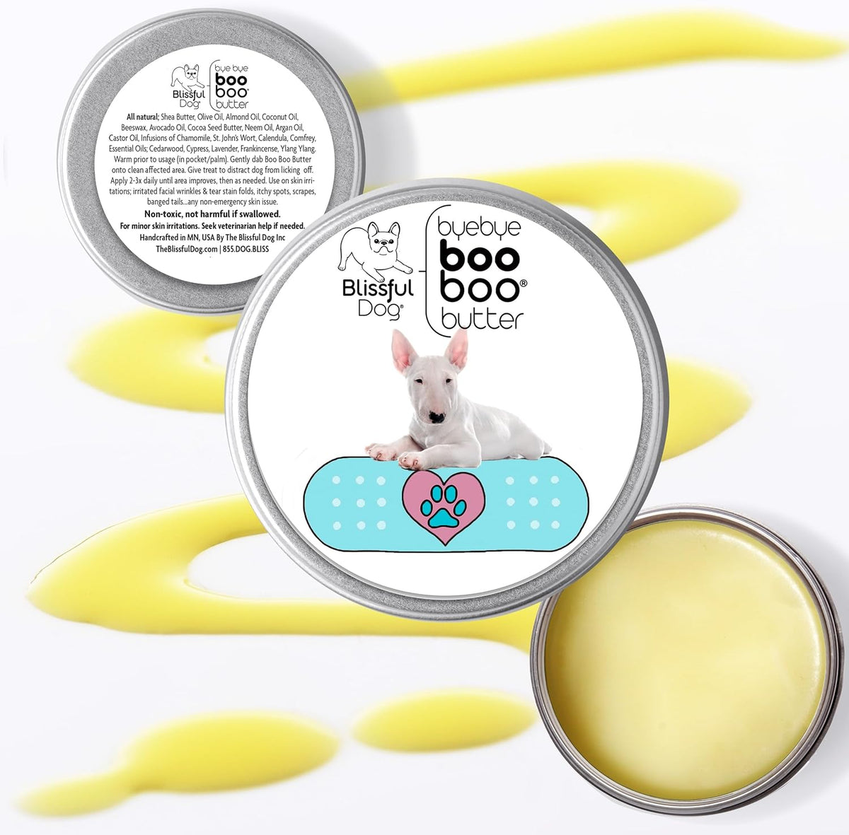 The Blissful Dog 8 oz TIN Bull Terrier – Caléndula: Favorece la hidratación y la suavidad de la piel. – Image 2