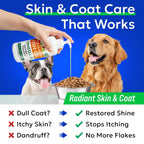 BARK&SPARK Aceite de Pescado Omega 3 para Perros - con Aceite de Salmón Salvaje de Alaska, Líquido, EPA+DHA