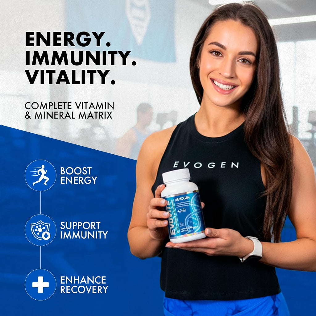 Evogen Evovite - Multivitamínico Avanzado para Hombres y Mujeres | Fórmula para Resistencia, Recuperación y Salud Articular | 30 Dosis
