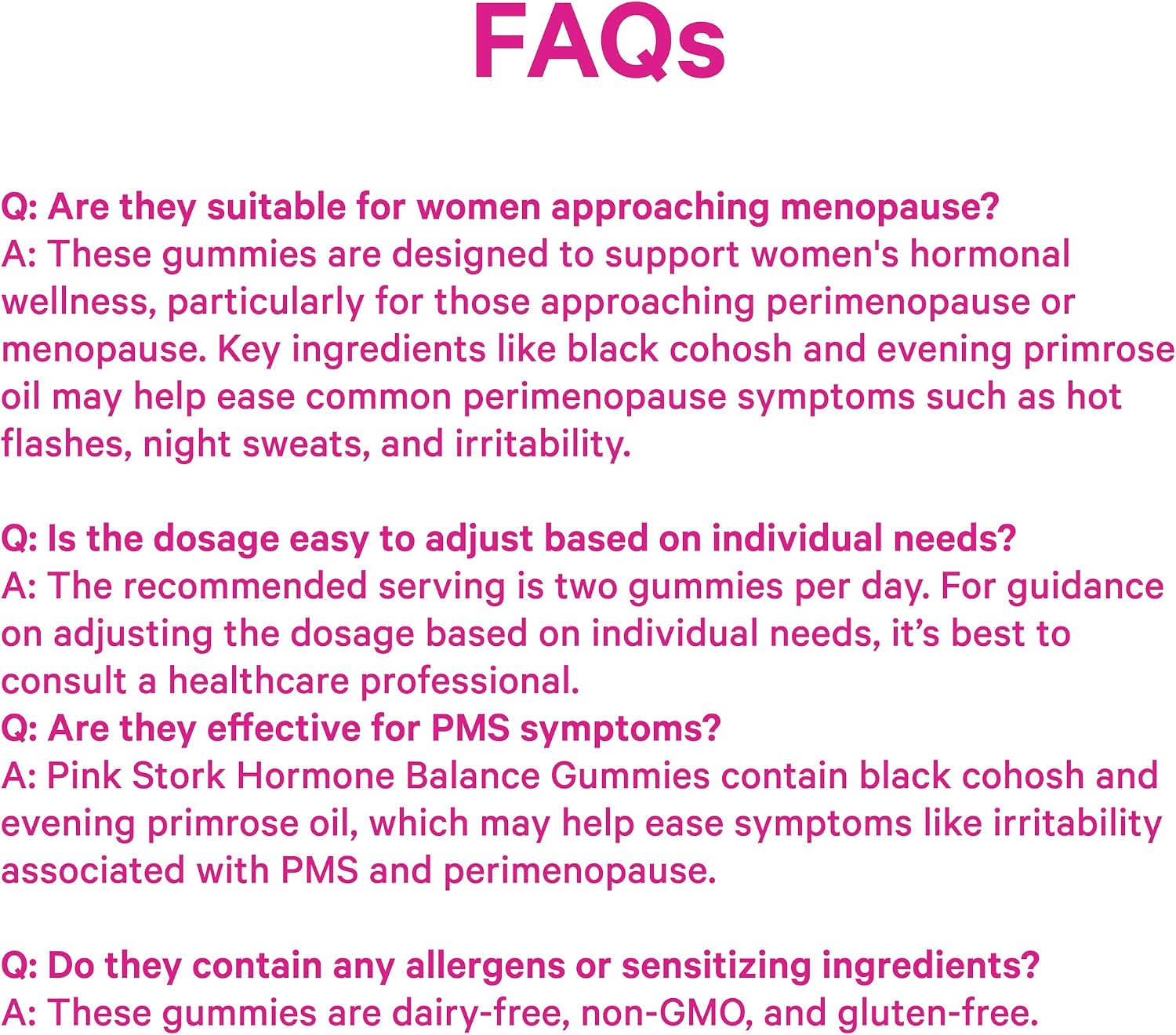 Pink Stork Gominolas de Equilibrio Hormonal para Mujeres – Apoyo para PMS, Menopausia y Premenopausia – 60 Gominolas Veganas