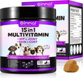 FUKEVY 15 en 1 Multivitamínico para Perros - 150 Comprimidos Masticables con Glucosamina, Condroitina y Probióticos