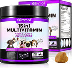 FUKEVY 15 en 1 Multivitamínico para Perros - 150 Comprimidos Masticables con Glucosamina, Condroitina y Probióticos