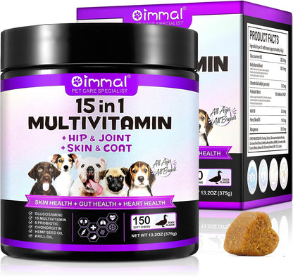 FUKEVY 15 en 1 Multivitamínico para Perros - – Glucosamina y condroitina: Estos compuestos son componentes – Image 1