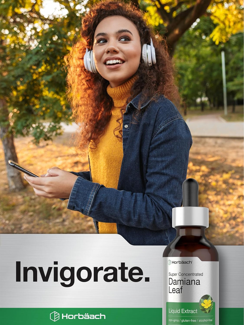 Horbäach Damiana Leaf Herb Tincture - 60 ml - Alcohol-Free Liquid Extract