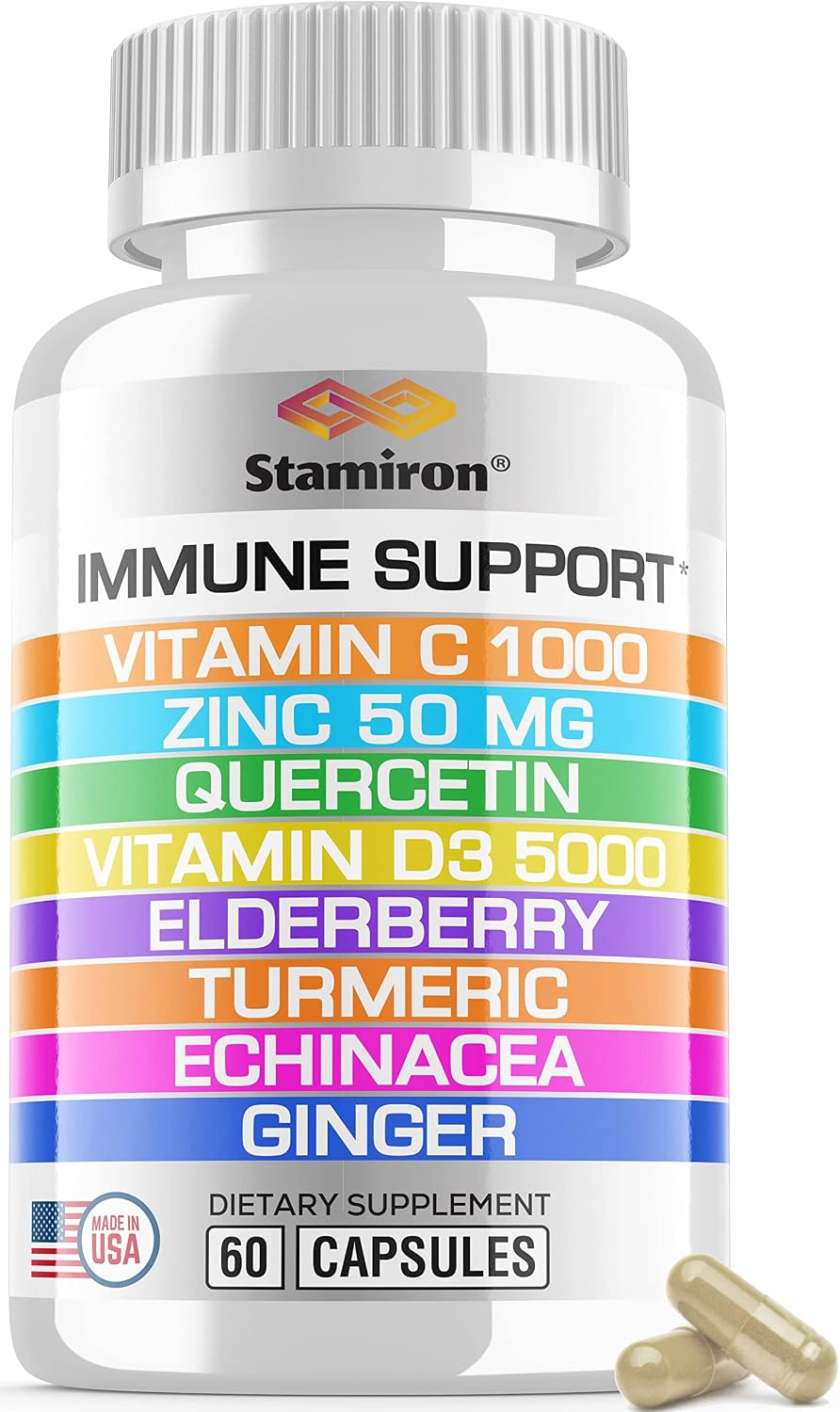 Apoyo Inmune 8 en 1: Quercetina, Zinc, Vitamina C y D3 - 60 Cápsulas