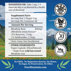 Pure Mountain Botanicals Rhodiola Rosea 250mg - 60 Cápsulas Veganas