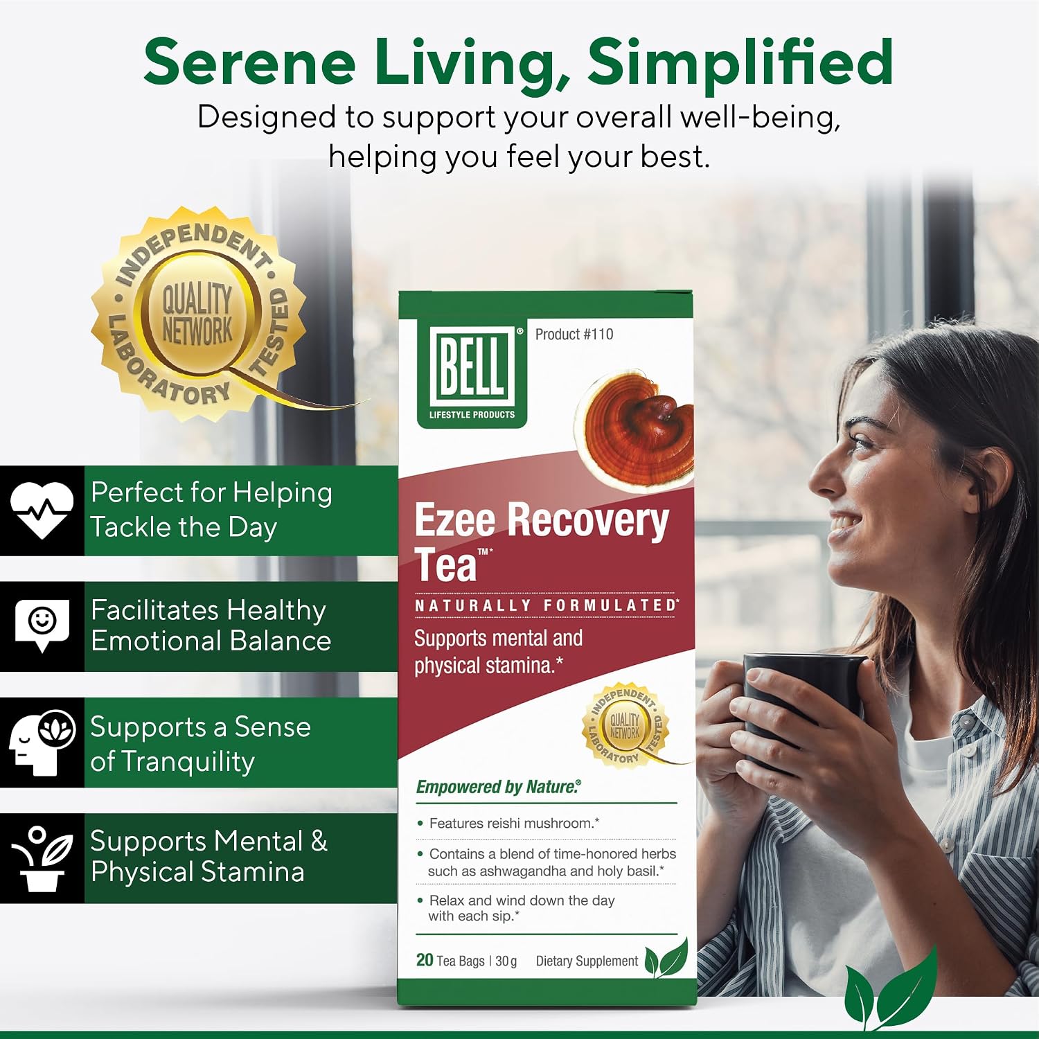 Ezee Recovery Tea – Mezcla de hierbas para la relajación y el bienestar – 20 bolsitas