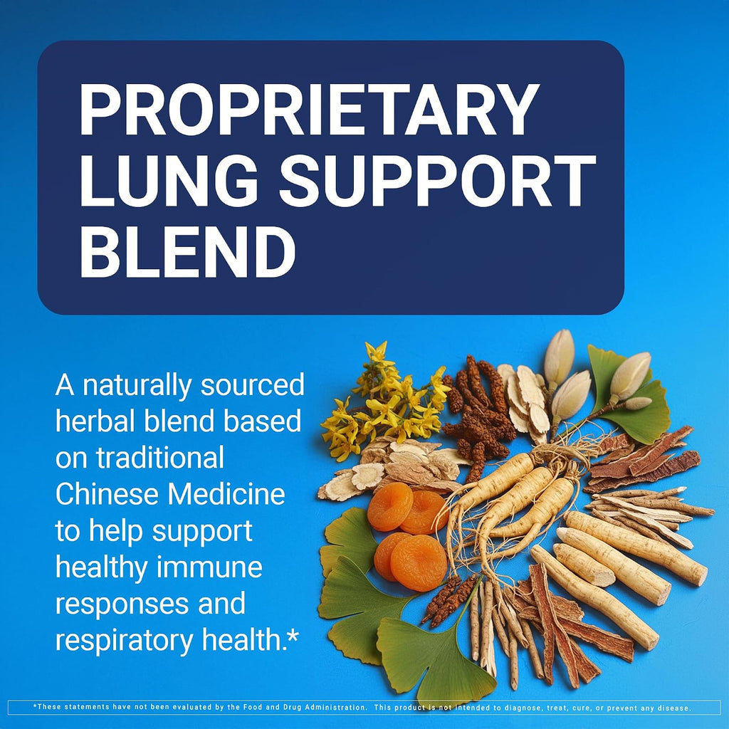 U.S. Doctors' Clinical Lung Support Supplement - 12 Chinese Herbs, Vitamins, and Minerals - 60 Capsules