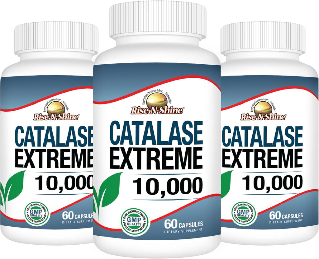 Rise-N-Shine Catalase Extreme 10,000 con Saw Palmetto, Biotina, Fo-Ti, PABA - Suplemento para el Cabello - 60 Cápsulas