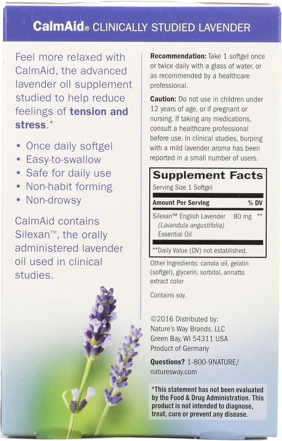 Natures Way Calmaid, 30 cápsulas