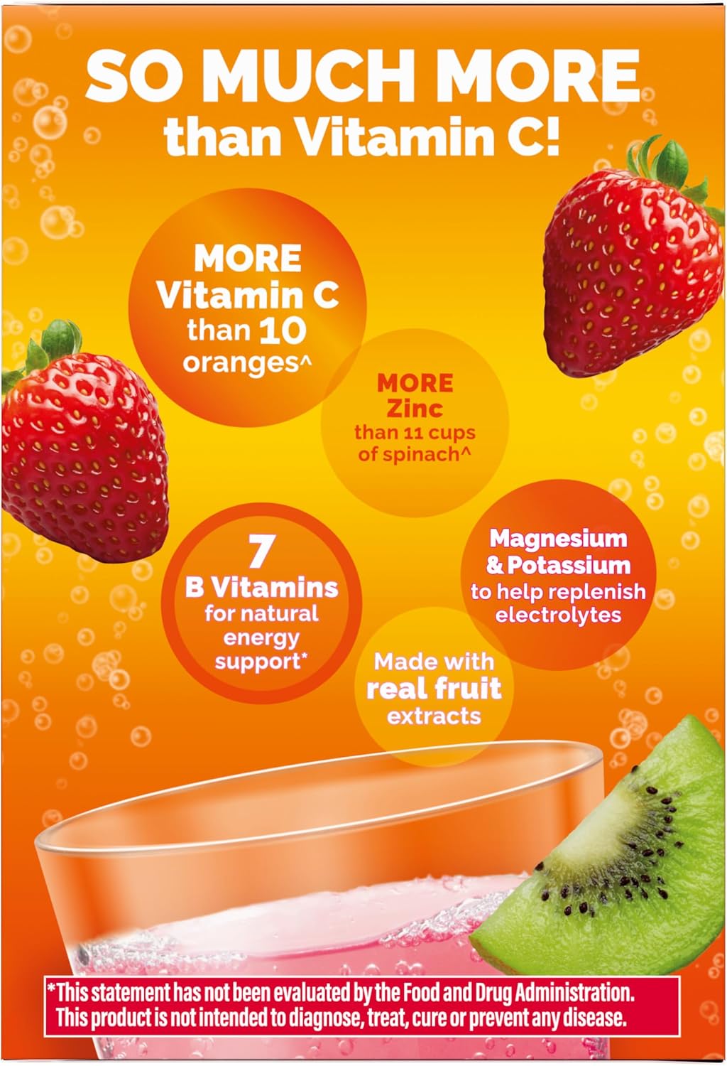 Emergen-C 1000 mg Vitamina C en Polvo Sabor Fresa Kiwi - 30 Sobres
