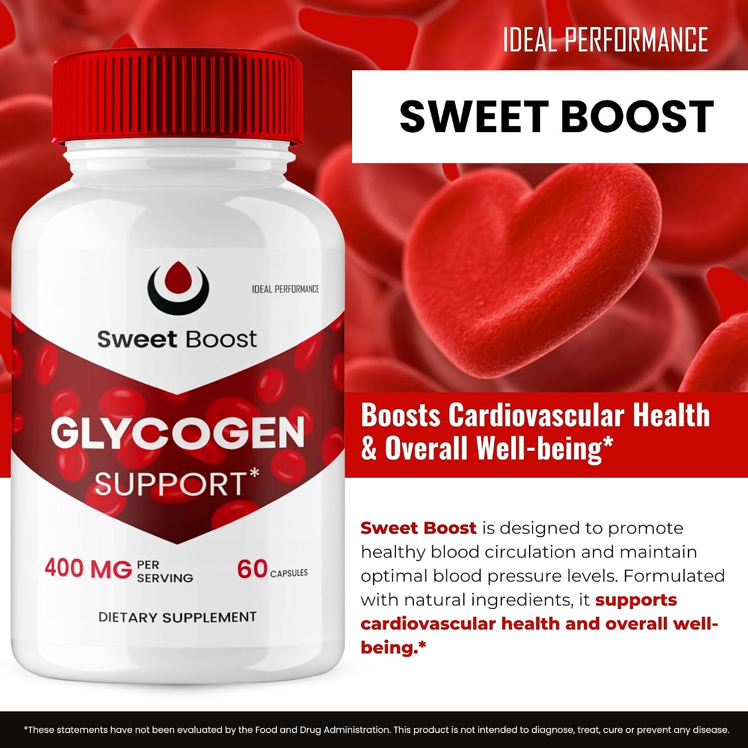 Sweet Boost Cápsulas, Suplemento Dietético de Glucógeno, Fórmula Avanzada de Máxima Potencia, 2 Paquetes