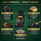 Pure Shilajit Gummies con Aceite de Semilla Negra – Alta Potencia – 60 Gomitas
