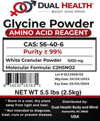 Glicina en Polvo Pura (2.5 kg) - Aminoácido Libre, Sin OGM, Sin Gluten, Vegano