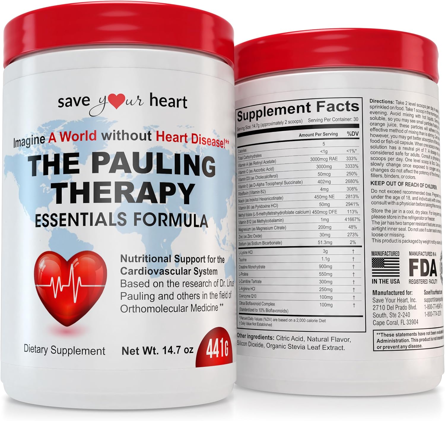 SAVE YOUR HEART Pauling Therapy Essentials Formula - Complemento en Polvo para la Salud del Corazón