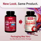 Jarrow Formulas Ultra Strength Metil B-12 5000 mcg + Metil Folato 800 mcg + P-5-P, 60 Comprimidos Masticables