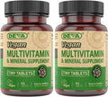 DEVA Mini Comprimidos Multivitamínico Vegano para Hombres y Mujeres (2 Paquetes, 90 Comprimidos cada uno) con Hierro, Vitamina C, E, Complejo B y Zinc
