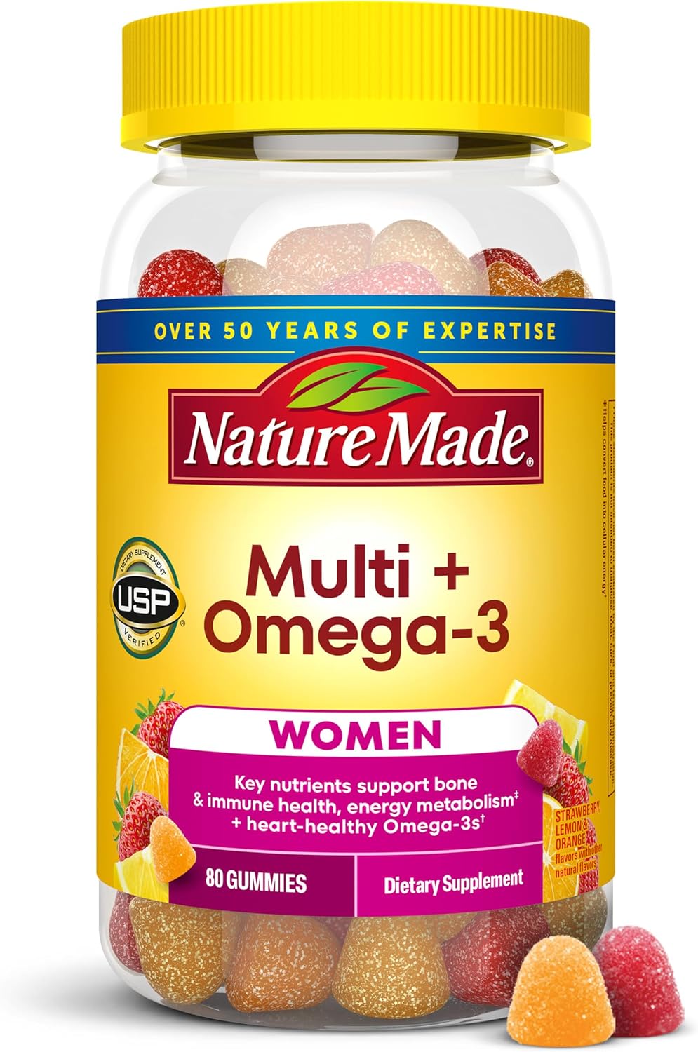 Nature Made Multivitamínico para Mujeres con Omega-3, 80 Gominolas