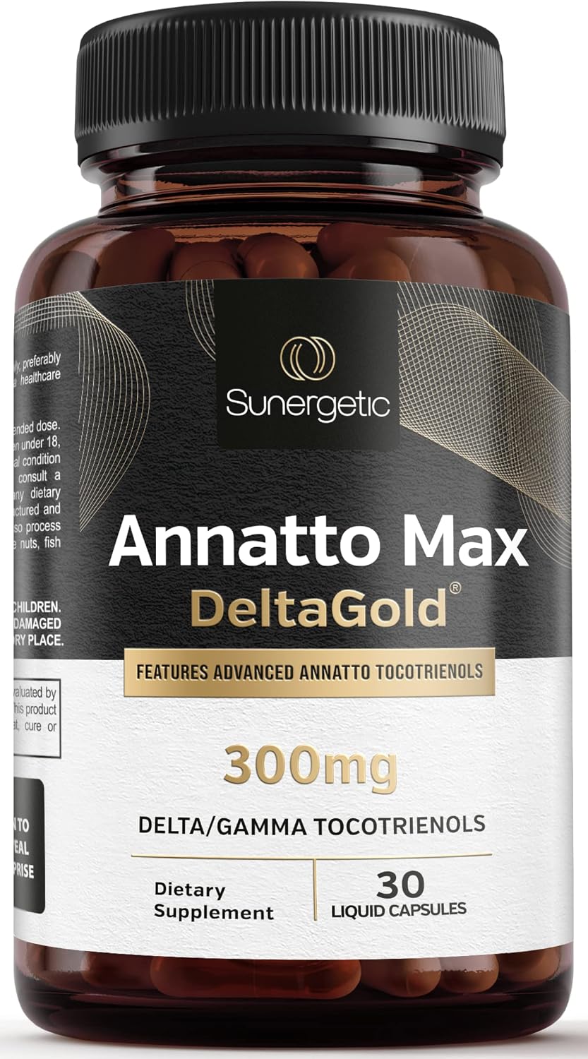 Sunergetic Annatto Tocotrienol – 300 mg con DeltaGold – 60 Cápsulas Blandas