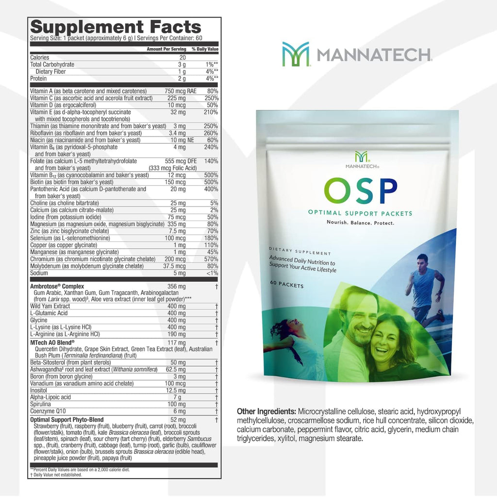 Mannatech More Than Just a Multivitamin - Paquetes Óptimos de Soporte (60 Sobres)