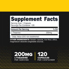 Primaforce L-Teanina Cápsulas (120 Cápsulas, 200mg de L-Teanina por Porción) - Suplemento de Aminoácido Teanina